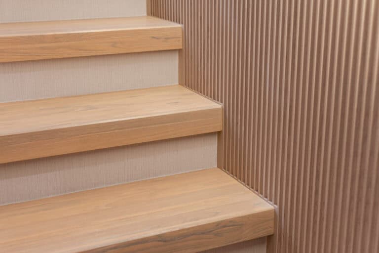 Wooden stairs in a modern house interior
