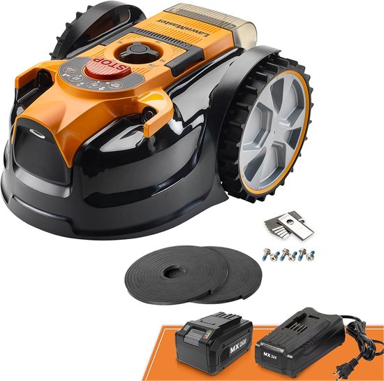 16 VBRM16 Plus Robotmaaier – Draadloze Grasmaaier Tot 100 m² – Zonder Begrenzingsdraad – Obstakelvermijding – 24V 4,0Ah Accu – Geruisloos Maaien