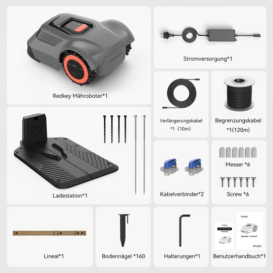 Robotmaaier 800 m² met App – 60x42x25 cm – App Bediening, Intelligente Maaihoogte, 45% – Medahomestore